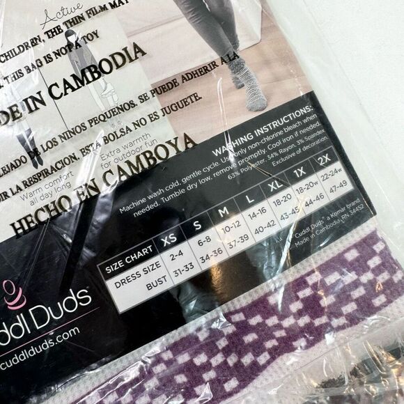 Cuddl Duds Shirt Womens Medium Multi-Color Long-Sleeve with Thumbholes new - Picture 7 of 7